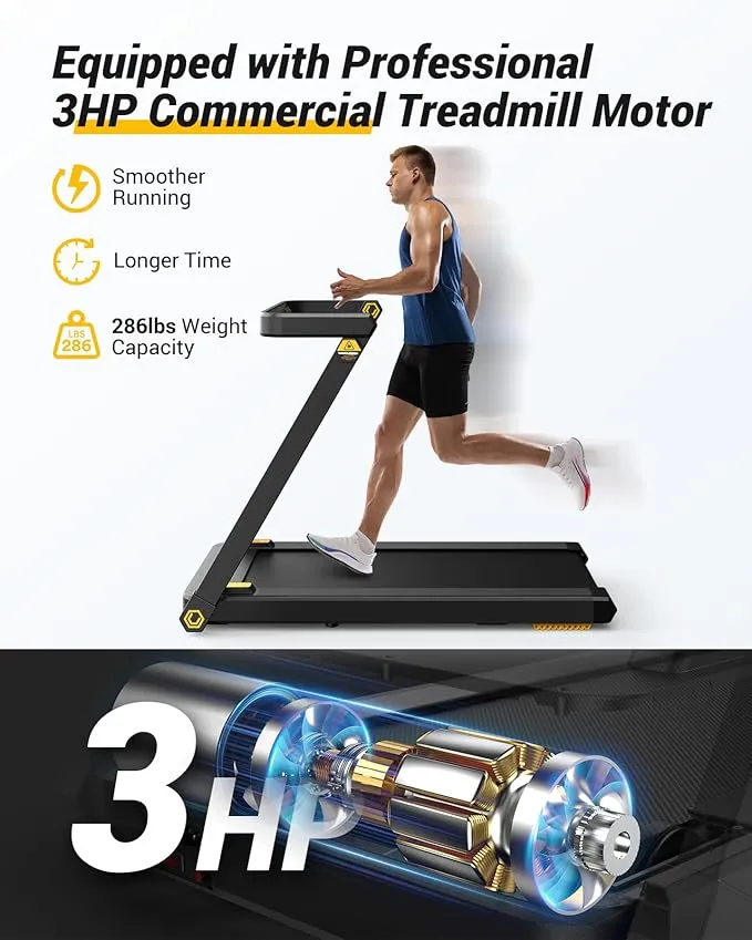 UREVO Treadmill with Desk, 3 in 1 Foldable Treadmill - Image 3